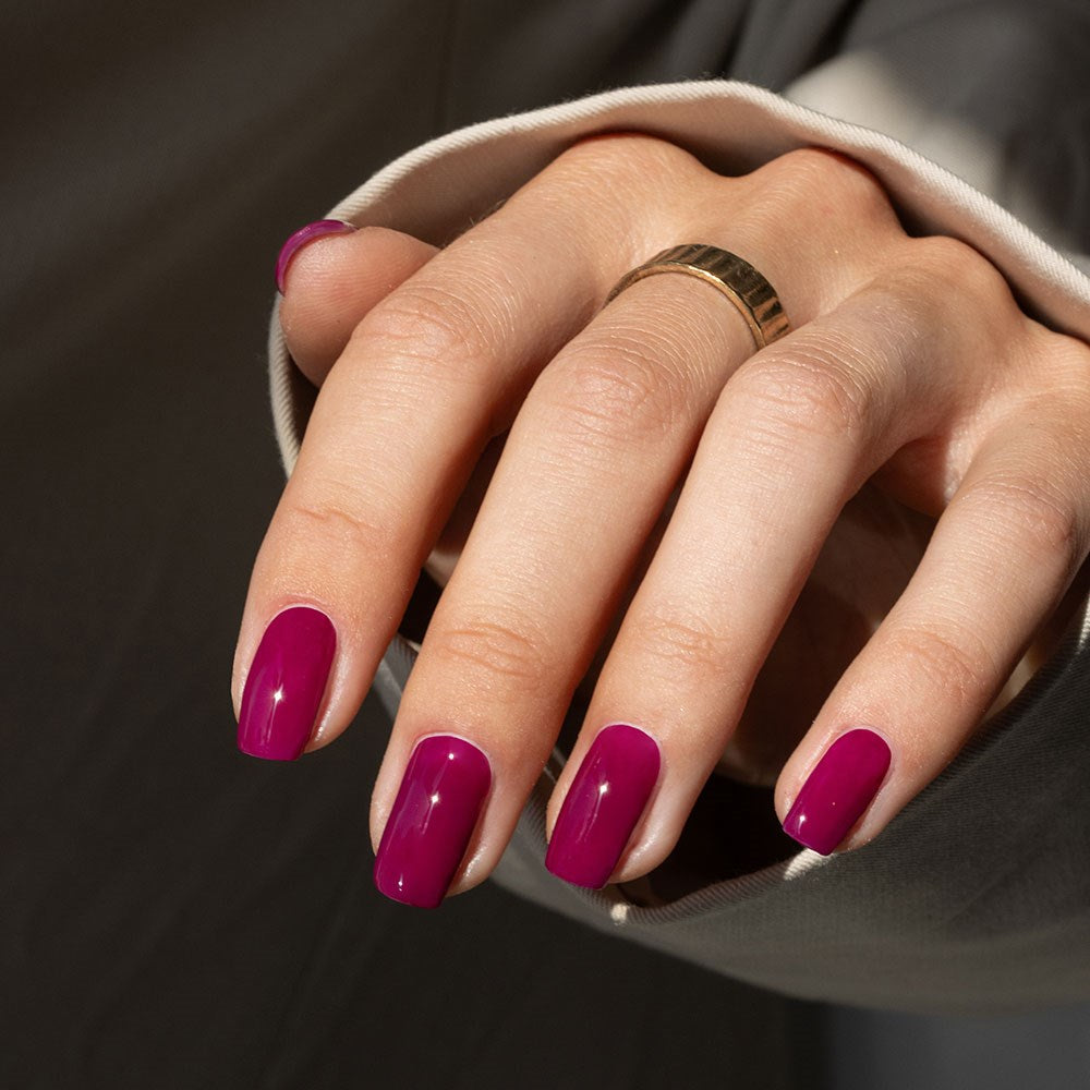 Gelous Drop of Poison HEMA & TPO Free gel nail polish swatch - photographed in New Zealand on model