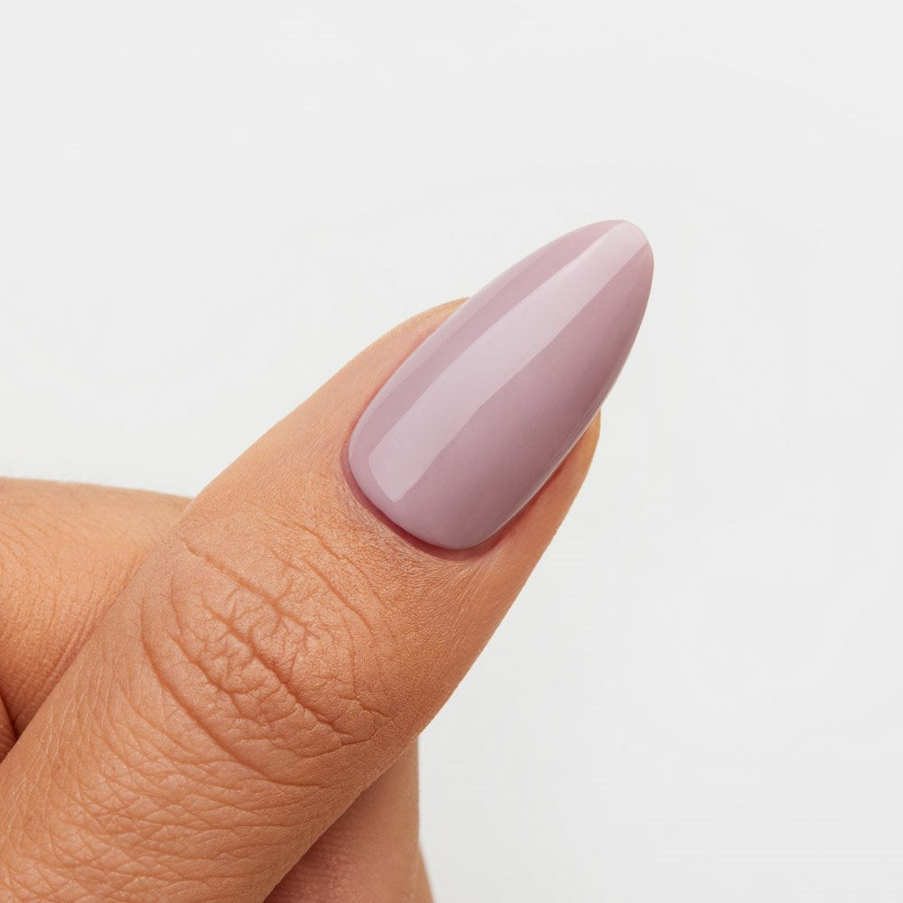 Gelous Dusty Pink HEMA & TPO Free gel nail polish swatch - photographed in New Zealand on model