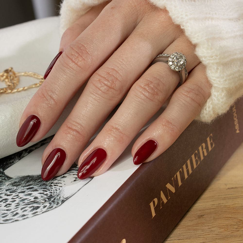 Gelous Dracula&#39;s Bride gel nail polish - photographed in New Zealand on model