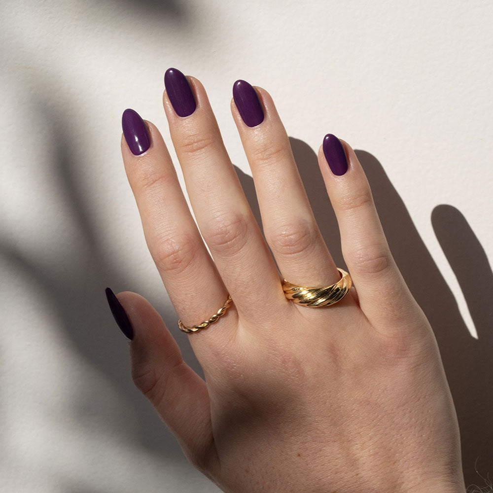 Gelous Elderberry gel nail polish swatch - photographed in New Zealand