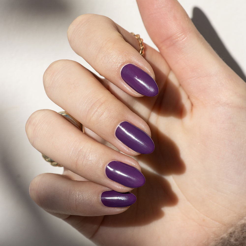 Gelous Elderberry gel nail polish swatch - photographed in New Zealand