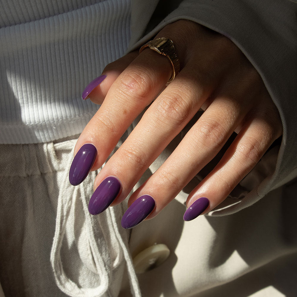Gelous Elderberry gel nail polish swatch - photographed in New Zealand