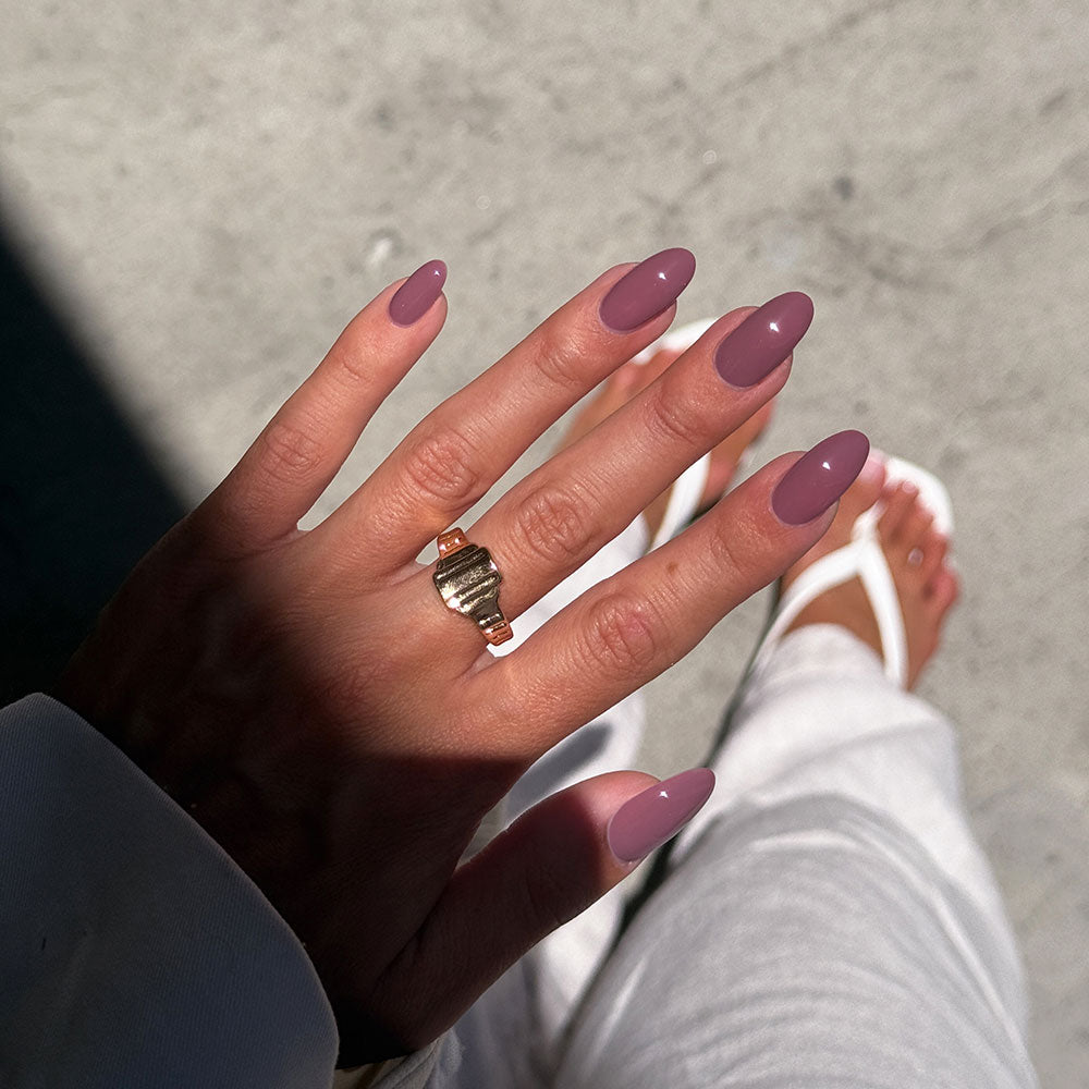 Gelous Earthy Red gel nail polish - photographed in New Zealand on model