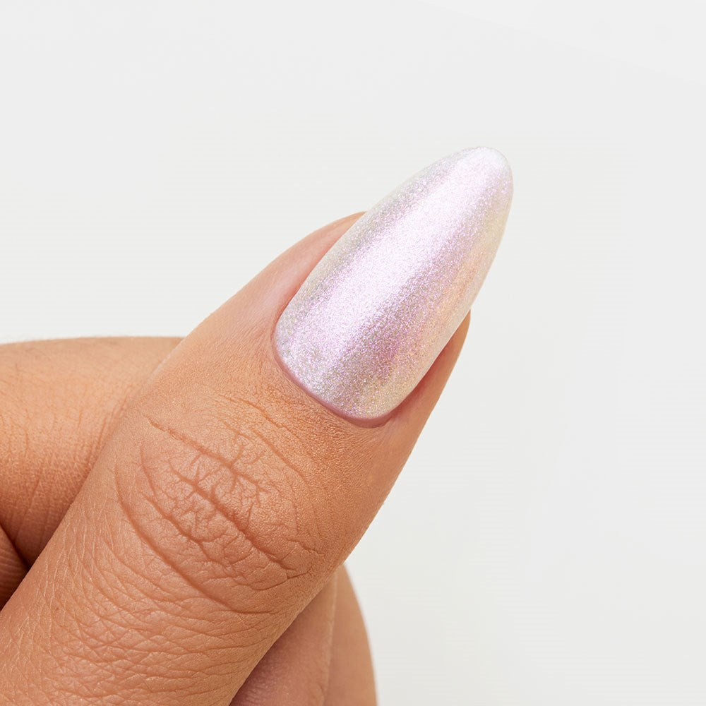 Gelous Fairy Dust HEMA & TPO Free gel nail polish swatch - photographed in New Zealand on model