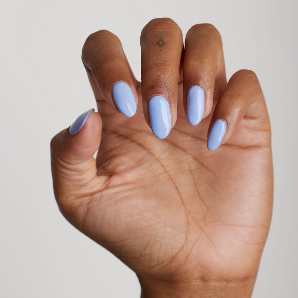 Gelous Forget me Not HEMA & TPO Free gel nail polish - photographed in New Zealand on model