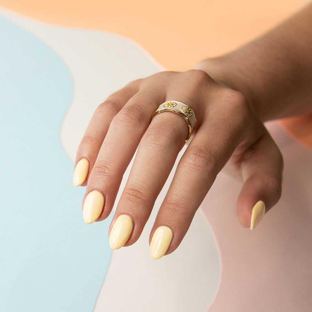 Gelous Go Bananas HEMA & TPO Free gel nail polish - photographed in New Zealand on model