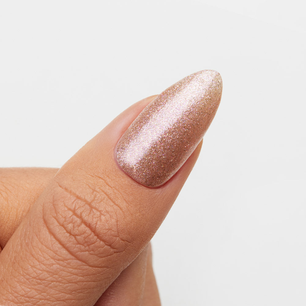 Gelous Golden Rose gel nail polish swatch - photographed in New Zealand