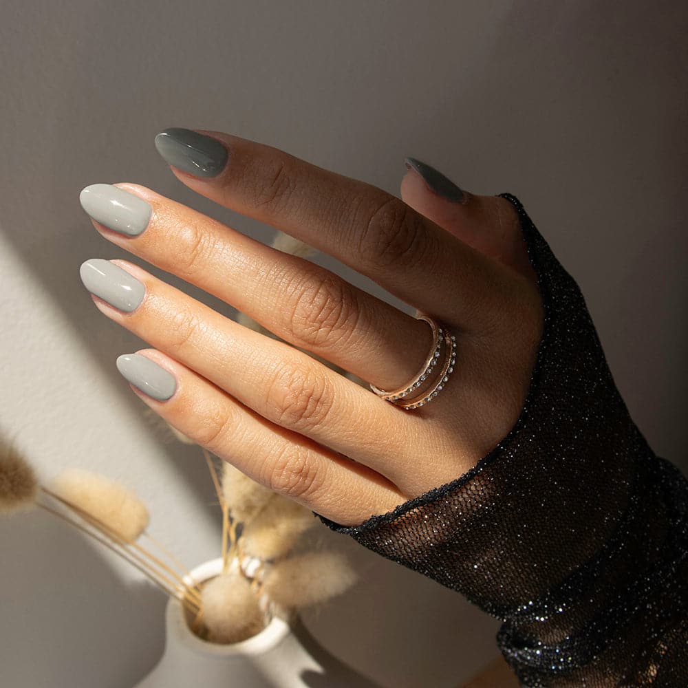 Gelous Grey Skies gel nail polish swatch - photographed in New Zealand