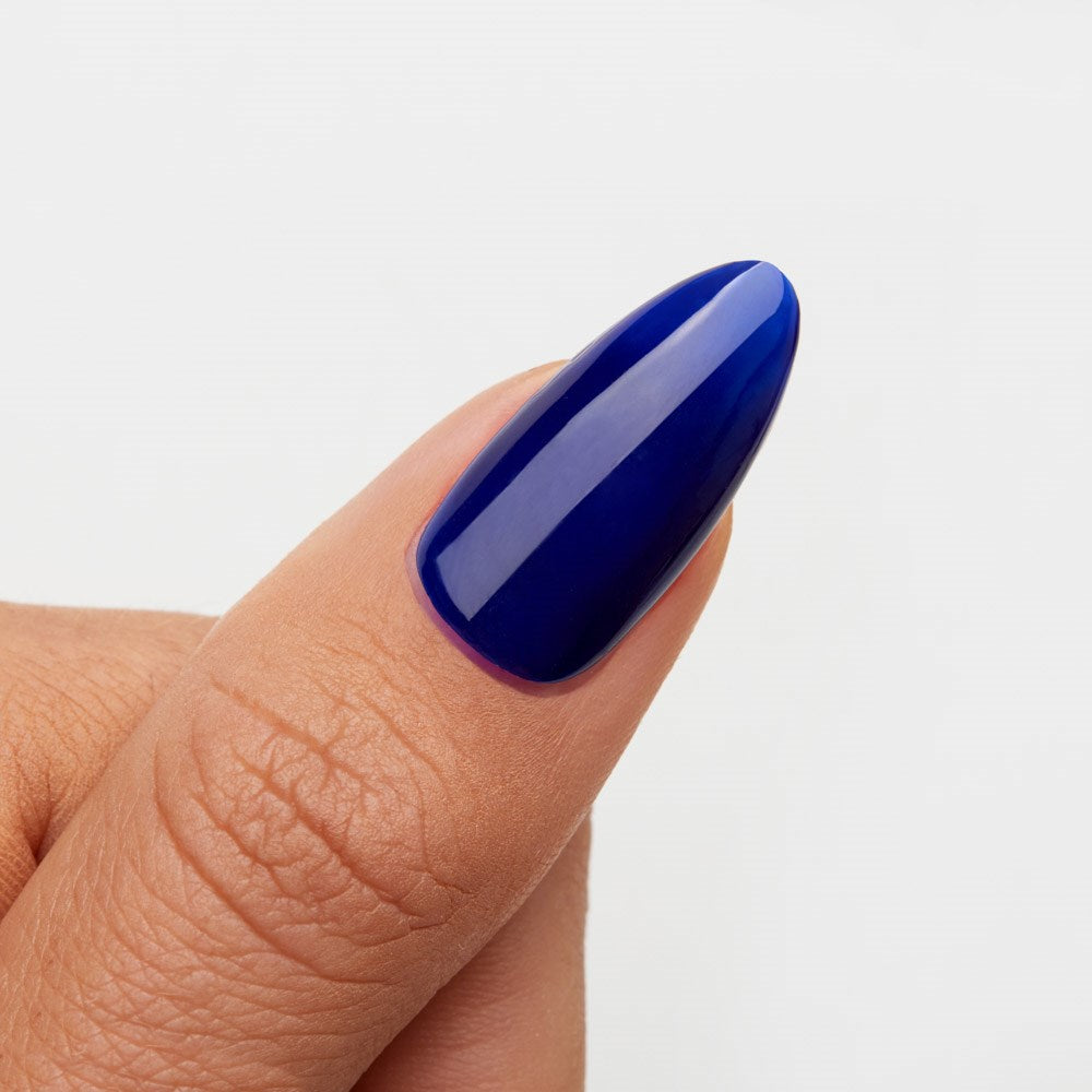 Gelous Into the Blue HEMA & TPO Free gel nail polish swatch - photographed in New Zealand on model
