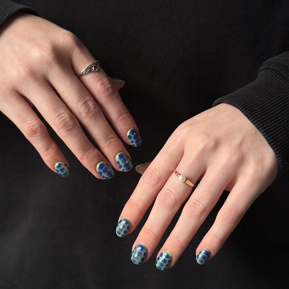 Gelous Into the Blue gel nail polish - photographed in New Zealand on model