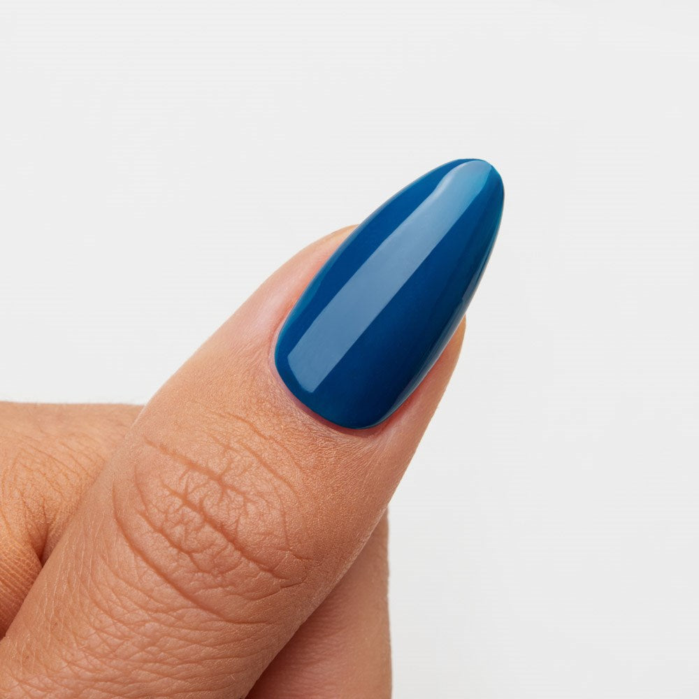 Gelous In the Navy HEMA & TPO Free gel nail polish swatch - photographed in New Zealand on model