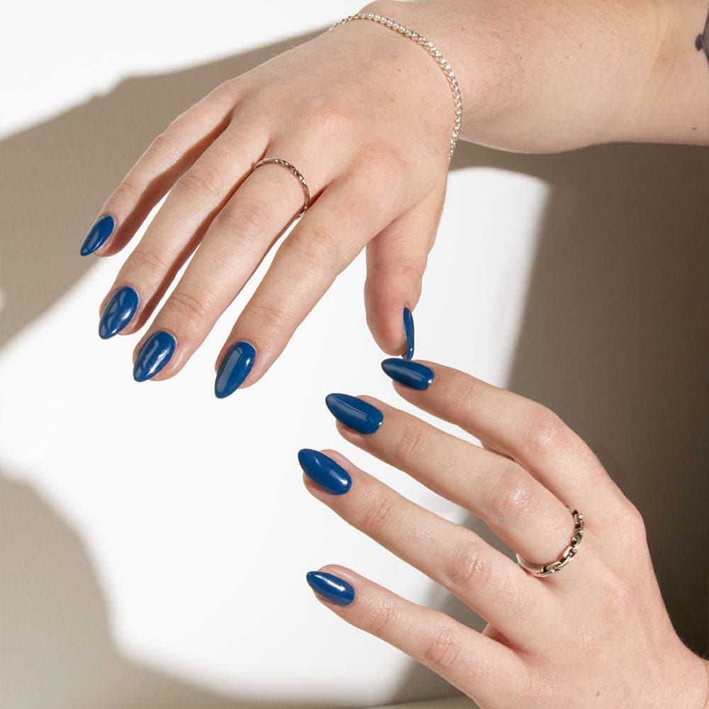 Gelous In The Navy gel nail polish - photographed in New Zealand on model