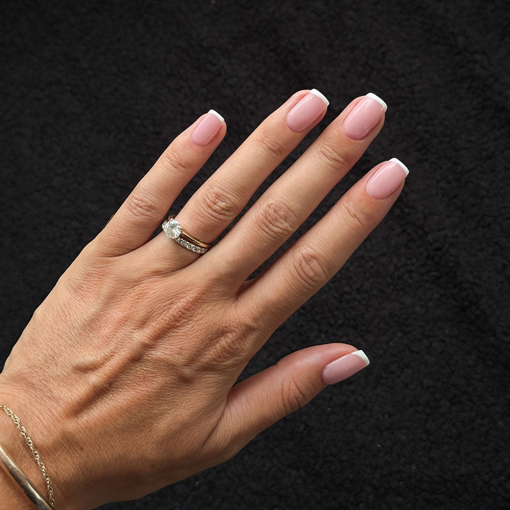 Gelous Just White gel nail polish - photographed in New Zealand on model