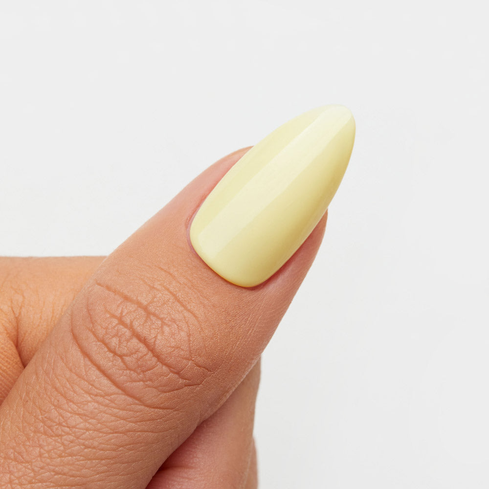 Gelous Lemon Sorbet gel nail polish swatch - photographed in New Zealand