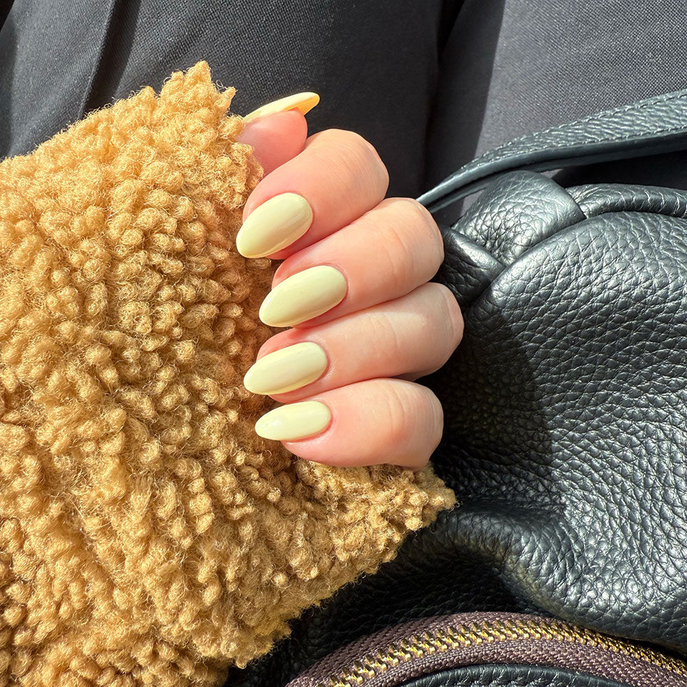 Gelous Lemon Sorbet gel nail polish - photographed in New Zealand on model