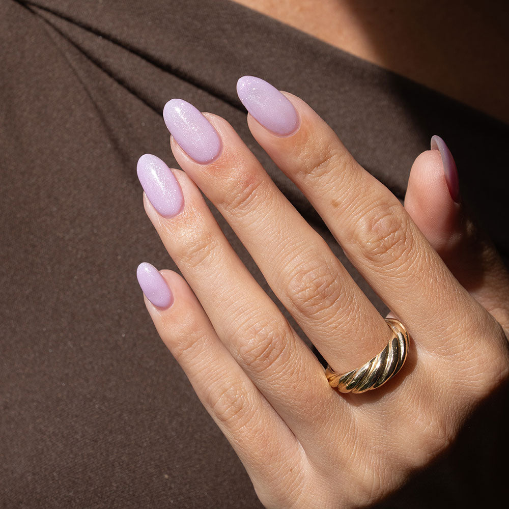 Gelous Lilac Ice gel nail polish swatch - photographed in New Zealand