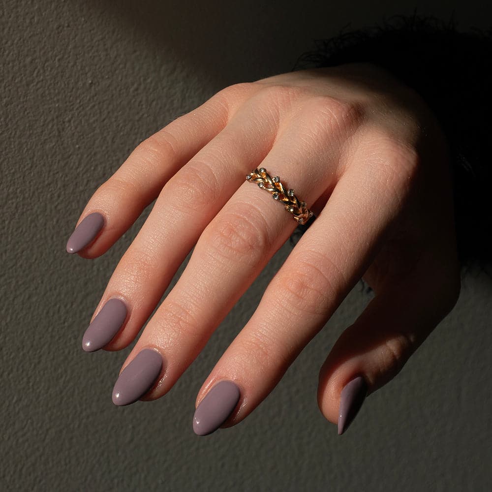 Gelous Moody in Mauve gel nail polish - photographed in New Zealand on model