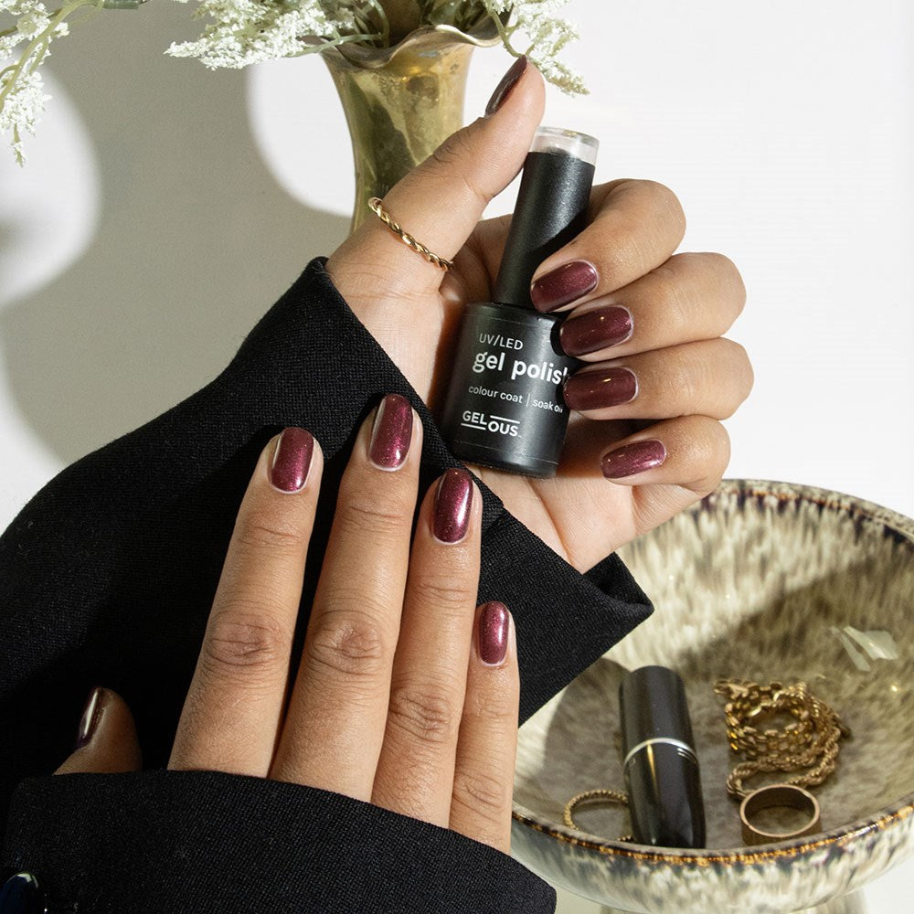 Gelous Mull it Over HEMA & TPO Free gel nail polish - photographed in New Zealand on model