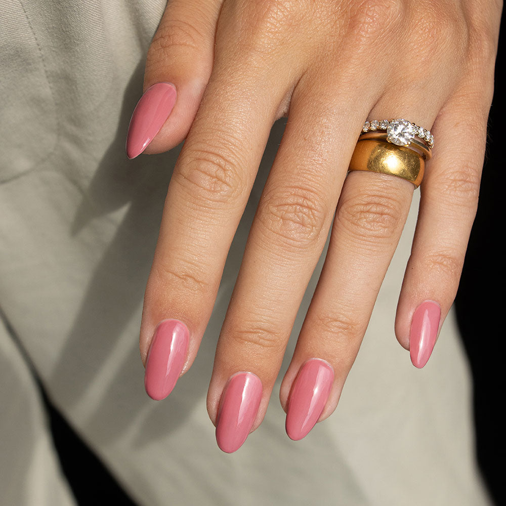 Gelous Muddy Rose gel nail polish swatch - photographed in New Zealand