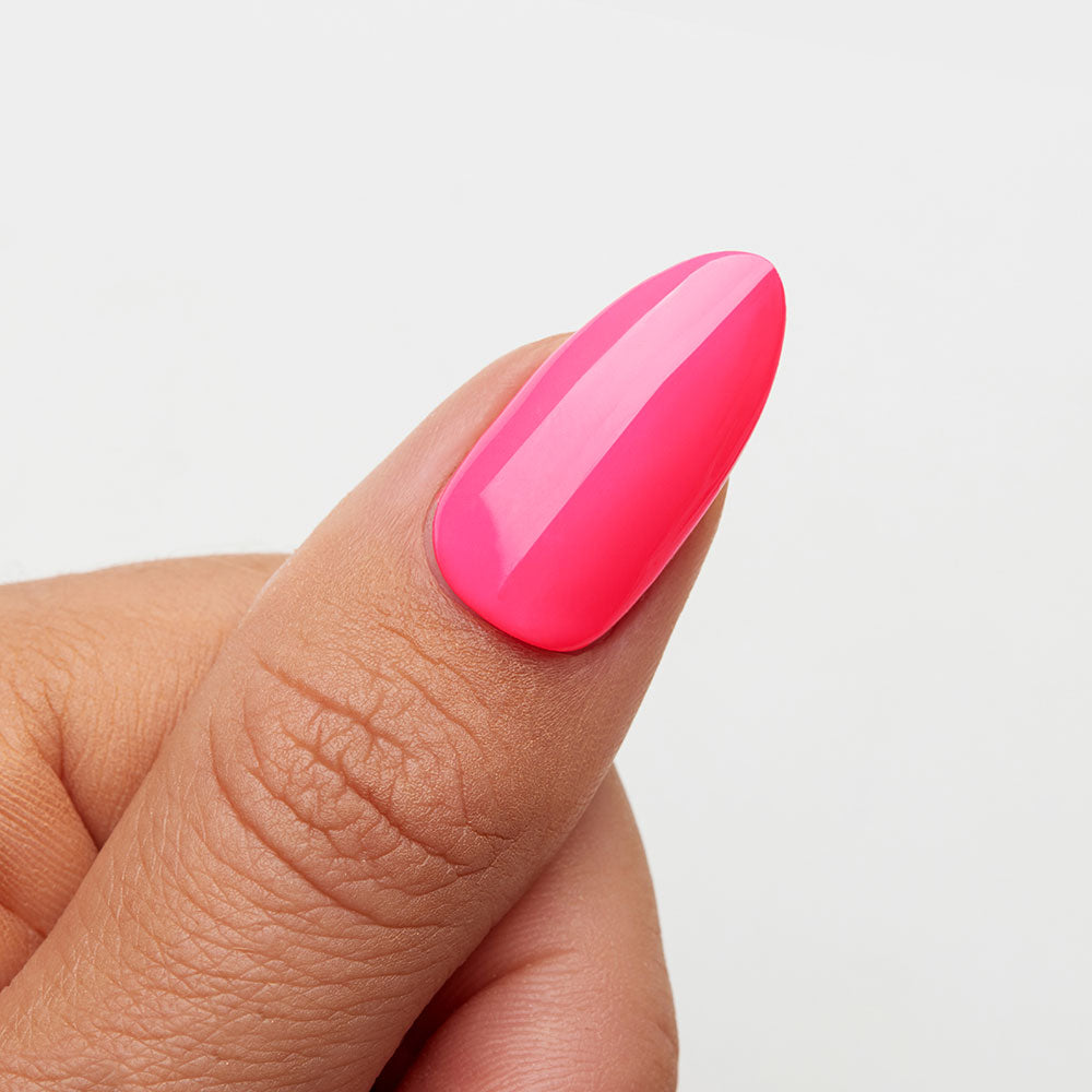 Gelous Neon Barbie gel nail polish swatch - photographed in New Zealand