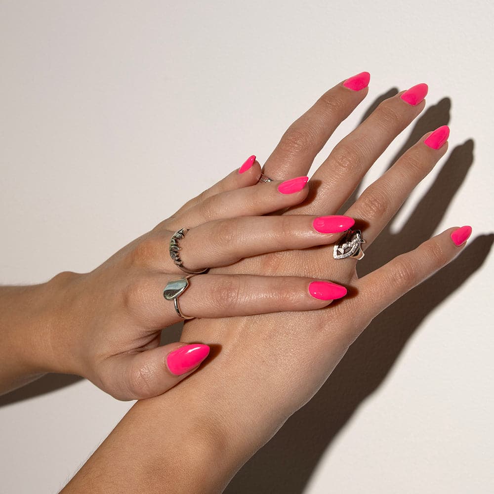 Gelous Neon Barbie Gel Nail Polish - photographed in New Zealand on model