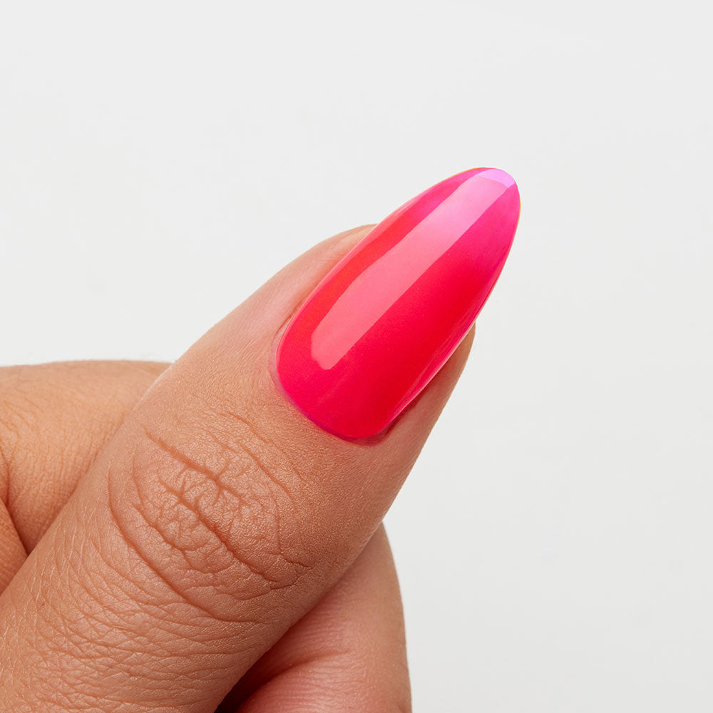 Gelous Neon Pink gel nail polish swatch - photographed in New Zealand