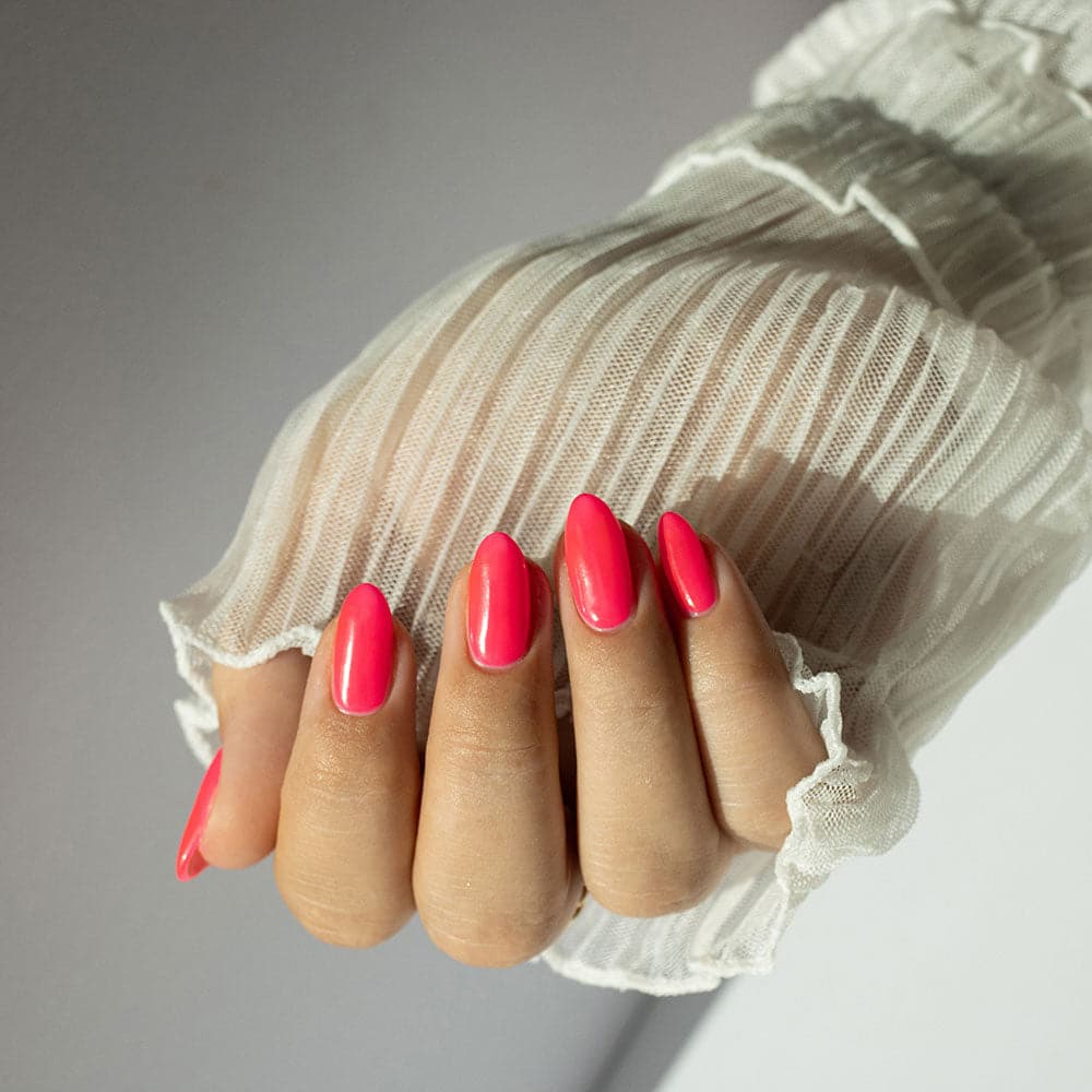Gelous Neon Pink gel nail polish - photographed in New Zealand