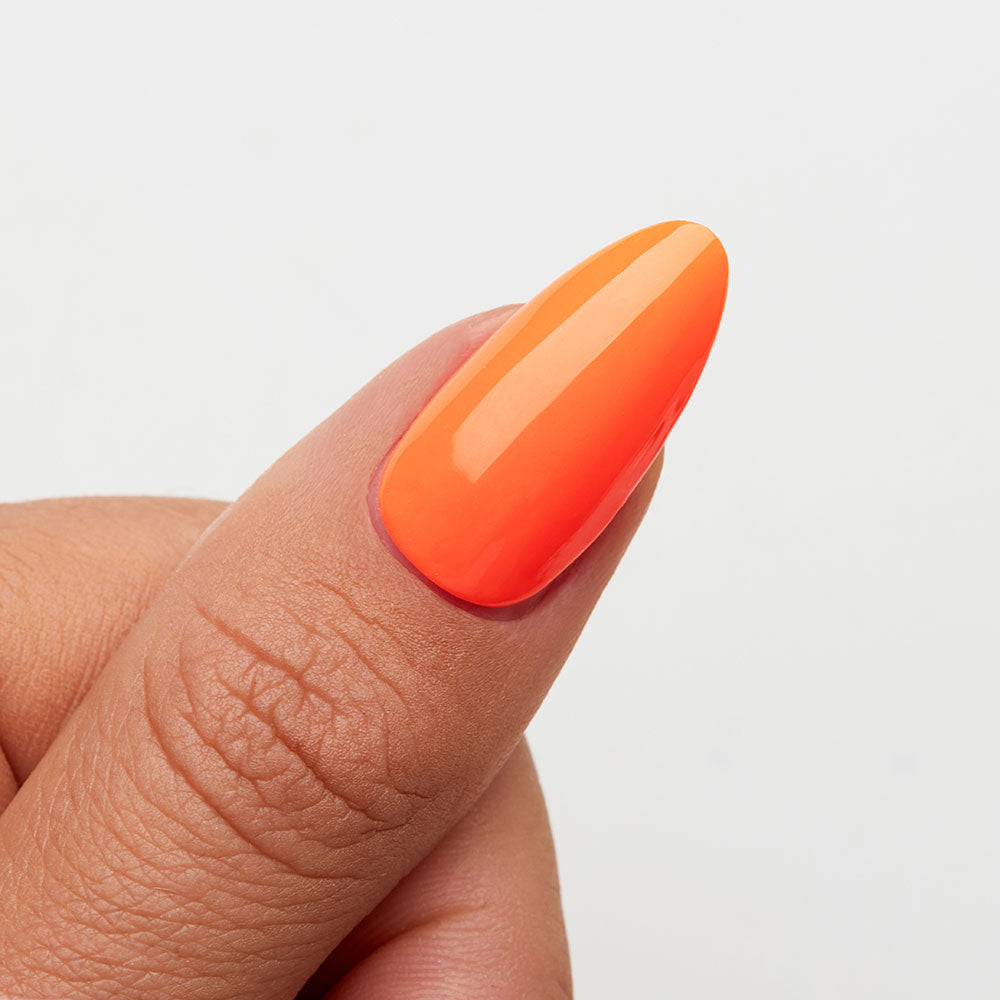 Gelous Neon Tangelo gel nail polish swatch - photographed in New Zealand