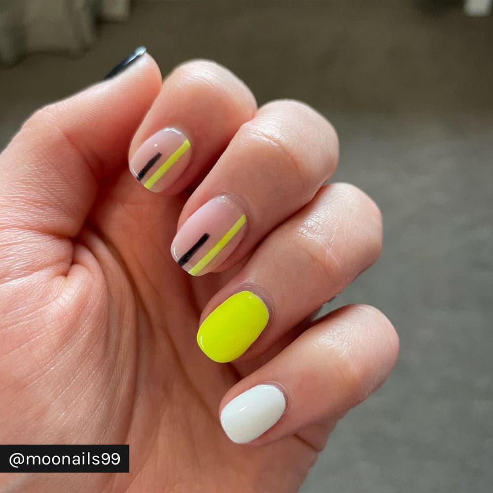 Neon Minimalist Short Gel Nails