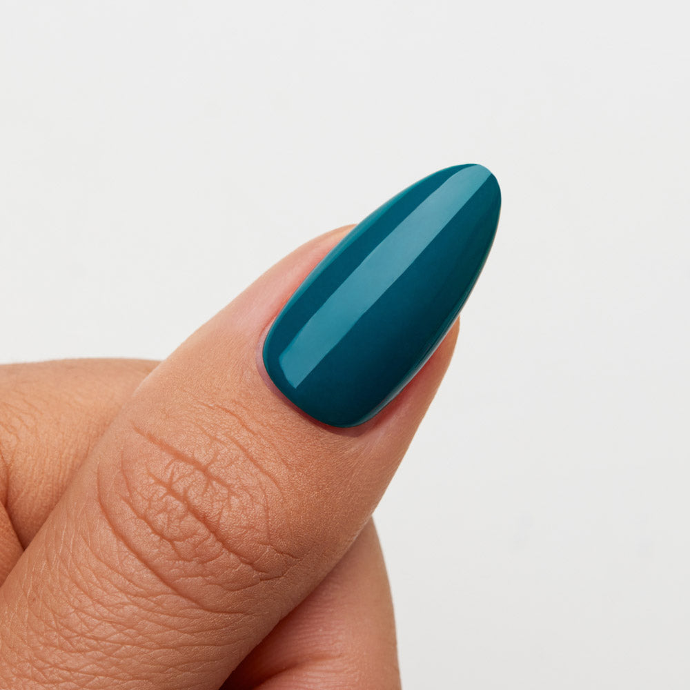 Gelous Nerves of Teal gel nail polish swatch - photographed in New Zealand