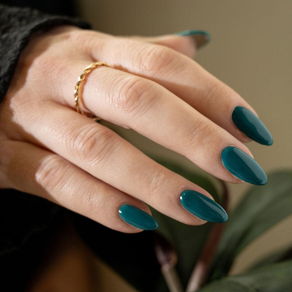 Gelous Nerves of Teal gel nail polish swatch - photographed in New Zealand