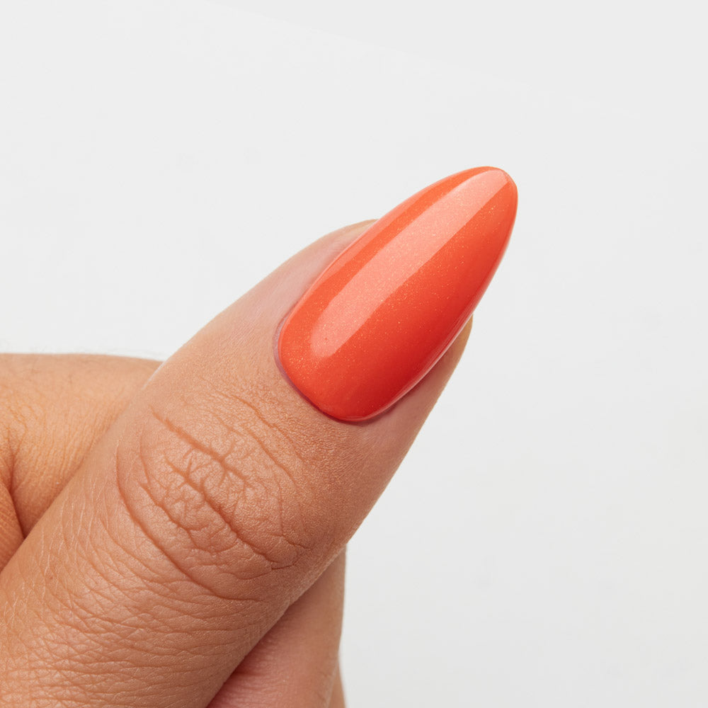 Gelous Papaya gel nail polish swatch - photographed in New Zealand