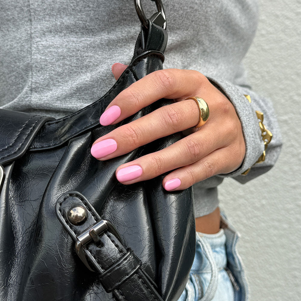 Gelous Pink lady HEMA & TPO-Free gel nail polish swatch - photographed in New Zealand