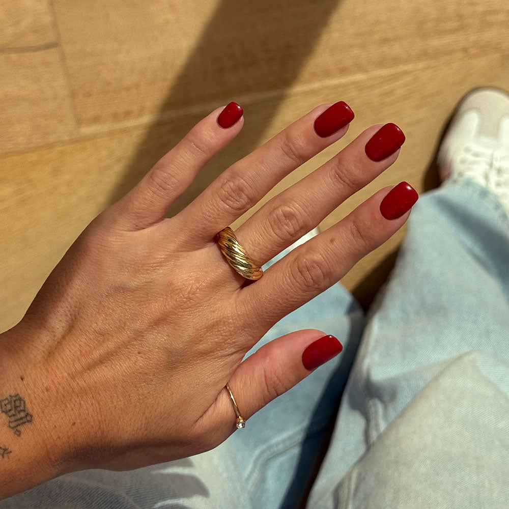 Gelous Pinot Noir gel nail polish swatch - photographed in New Zealand