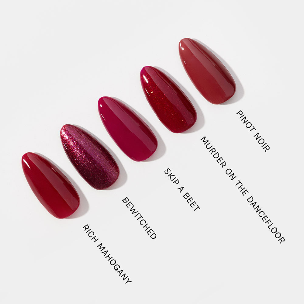 Gelous Pinot Noir gel nail polish comparison - photographed in New Zealand
