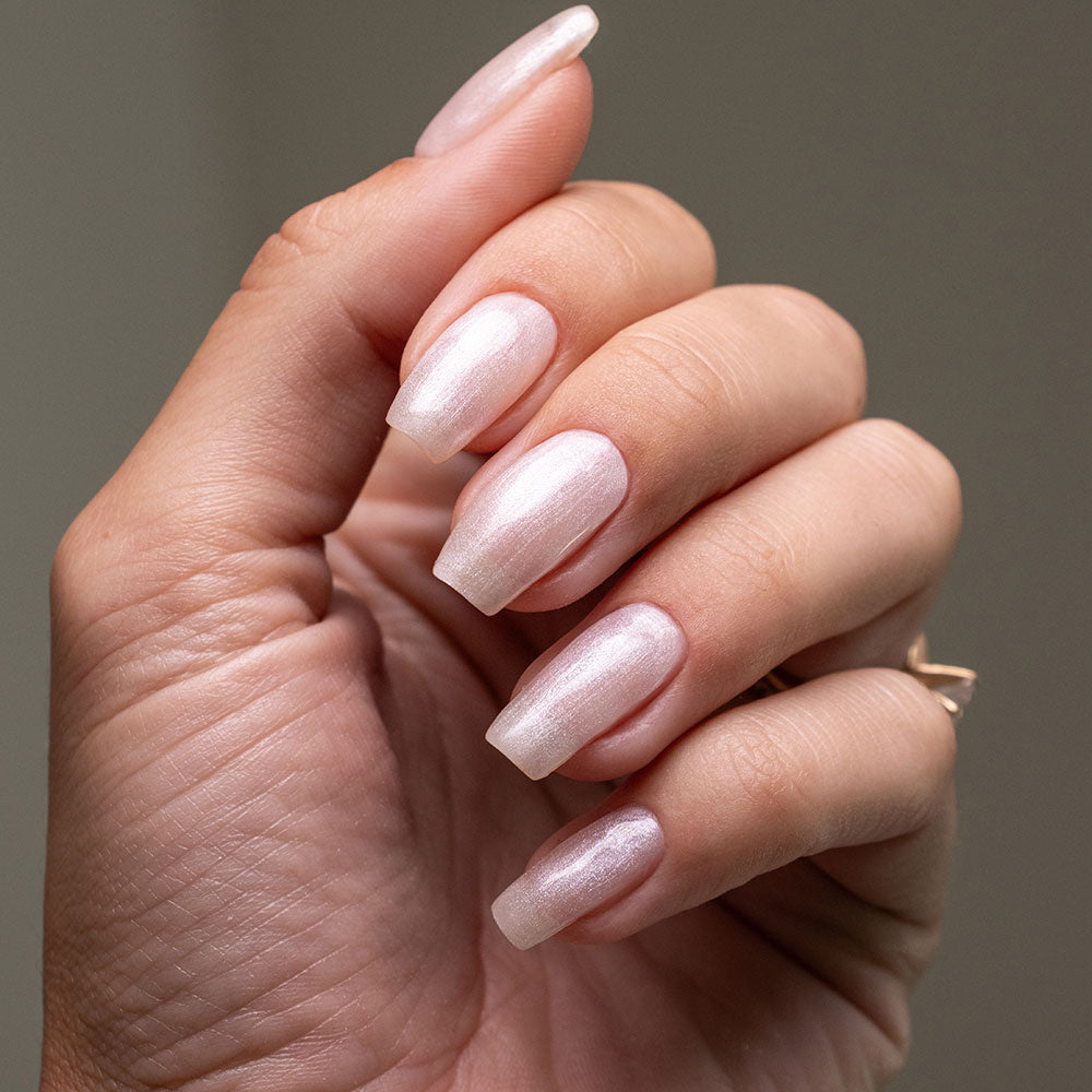 Gelous Pearlescent Moonstone gel nail polish swatch - photographed in New Zealand
