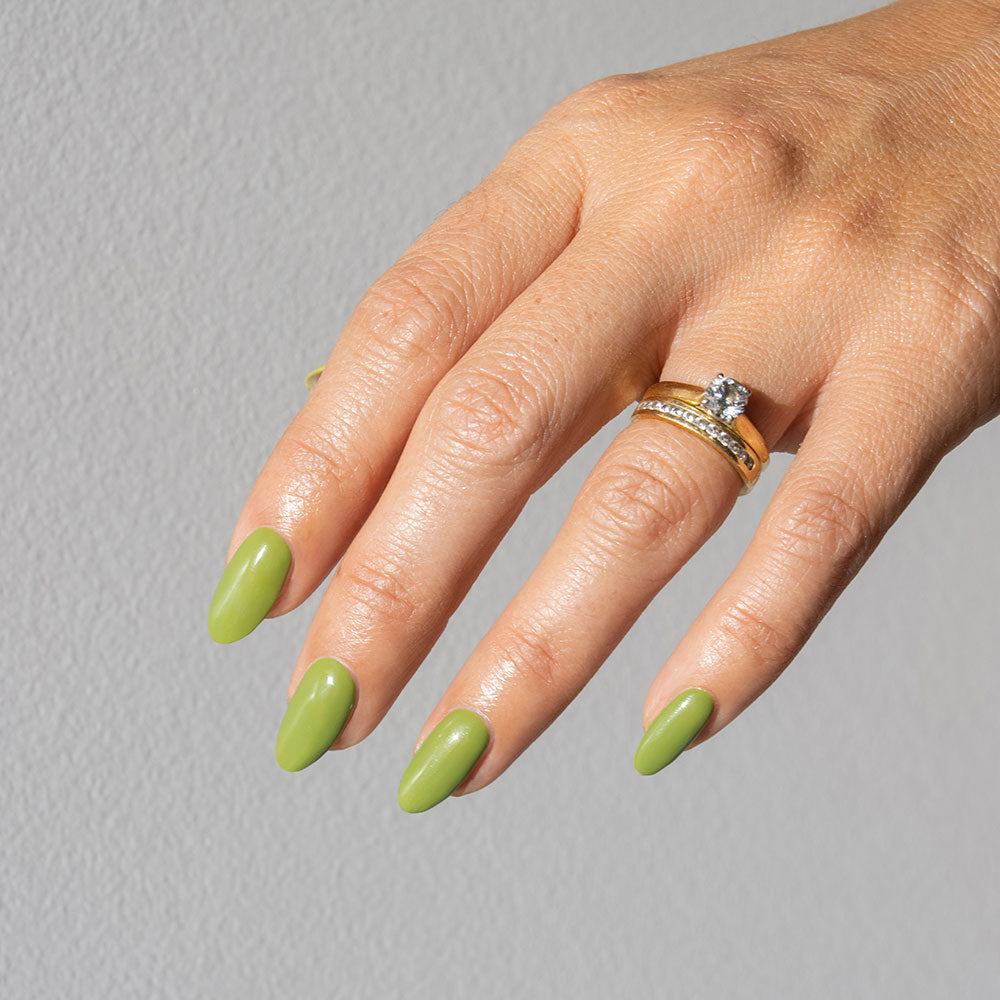 Gelous P.S Olive You gel nail polish - photographed in New Zealand on model