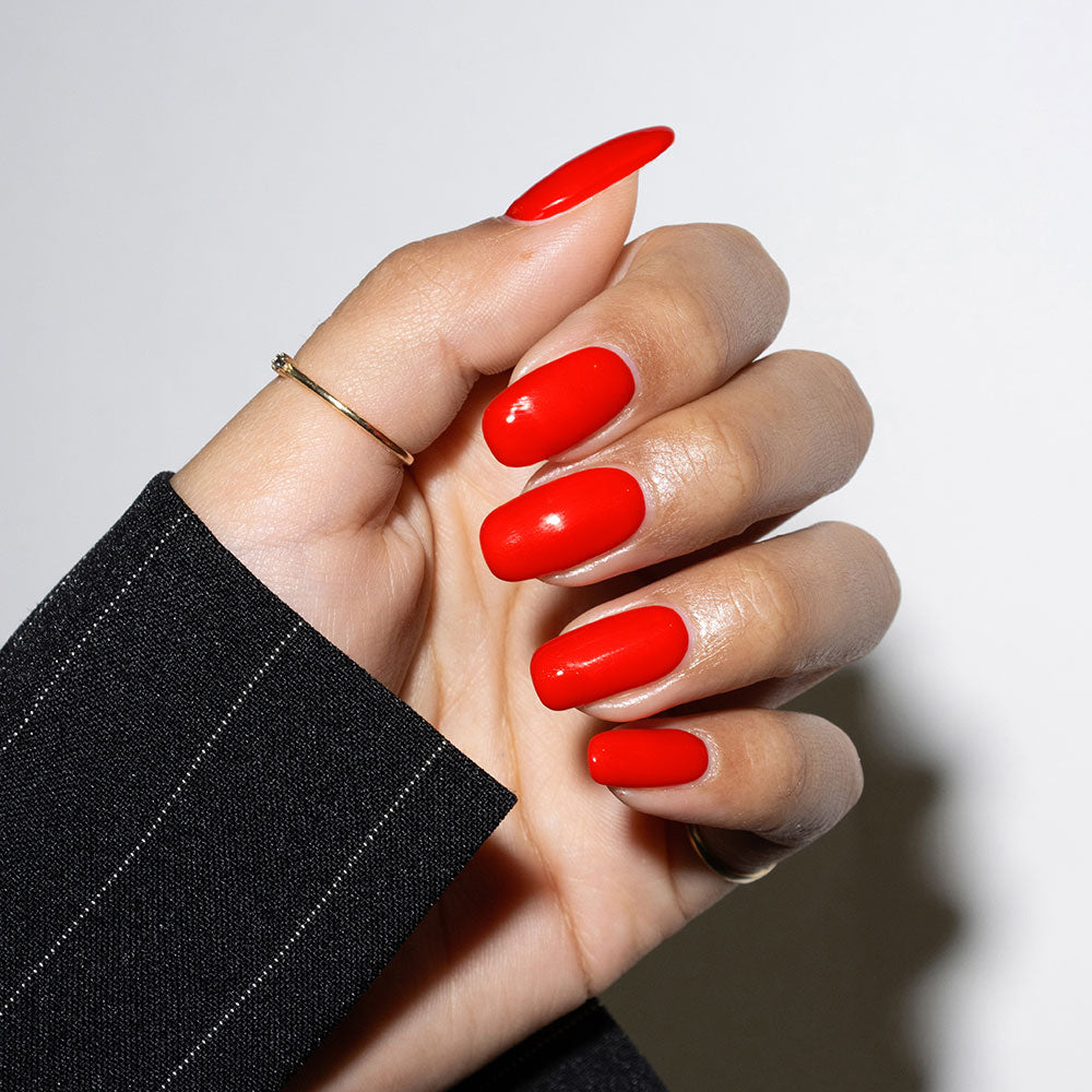 Gelous Playing With Fire gel nail polish swatch - photographed in New Zealand