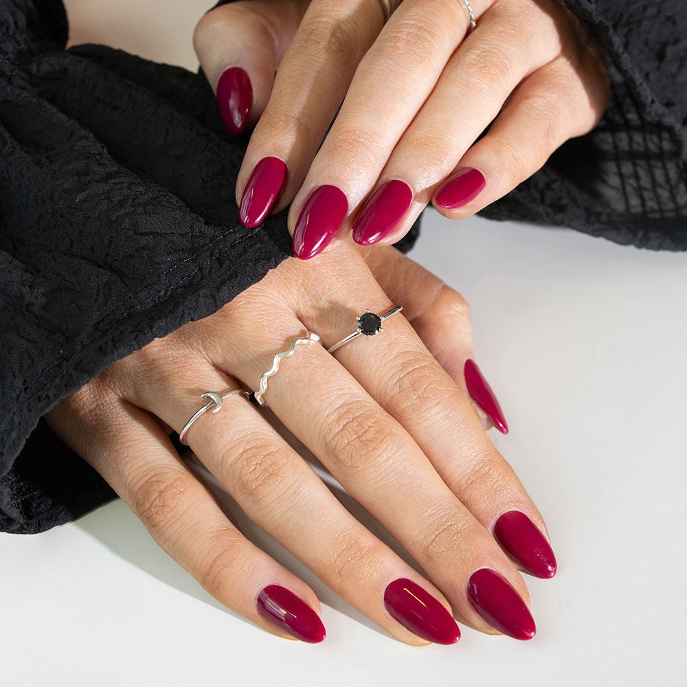 Gelous Skip a Beet HEMA & TPO Free gel nail polish - photographed in New Zealand on model