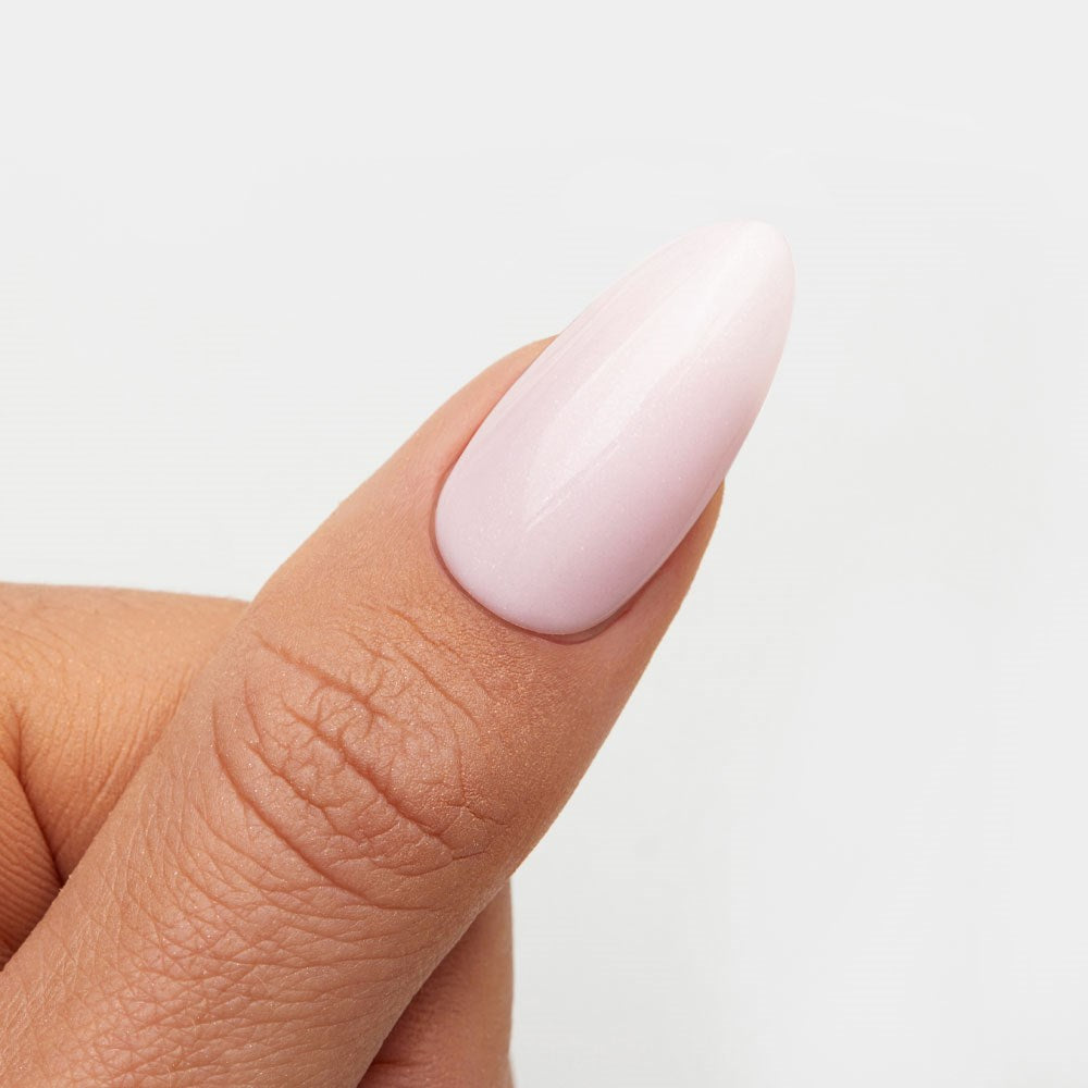 Gelous Sugar Cookie HEMA & TPO Free gel nail polish swatch - photographed in New Zealand on model