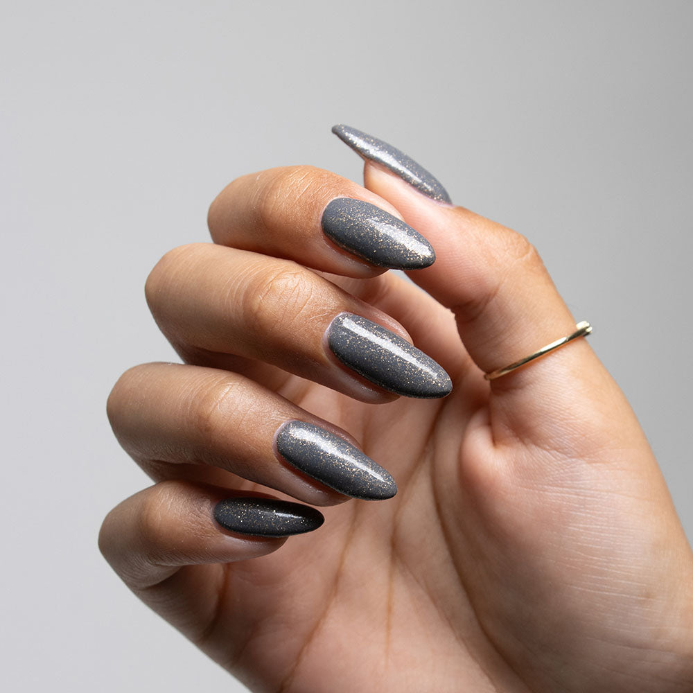 Gelous Steel My Thunder gel nail polish swatch - photographed in New Zealand