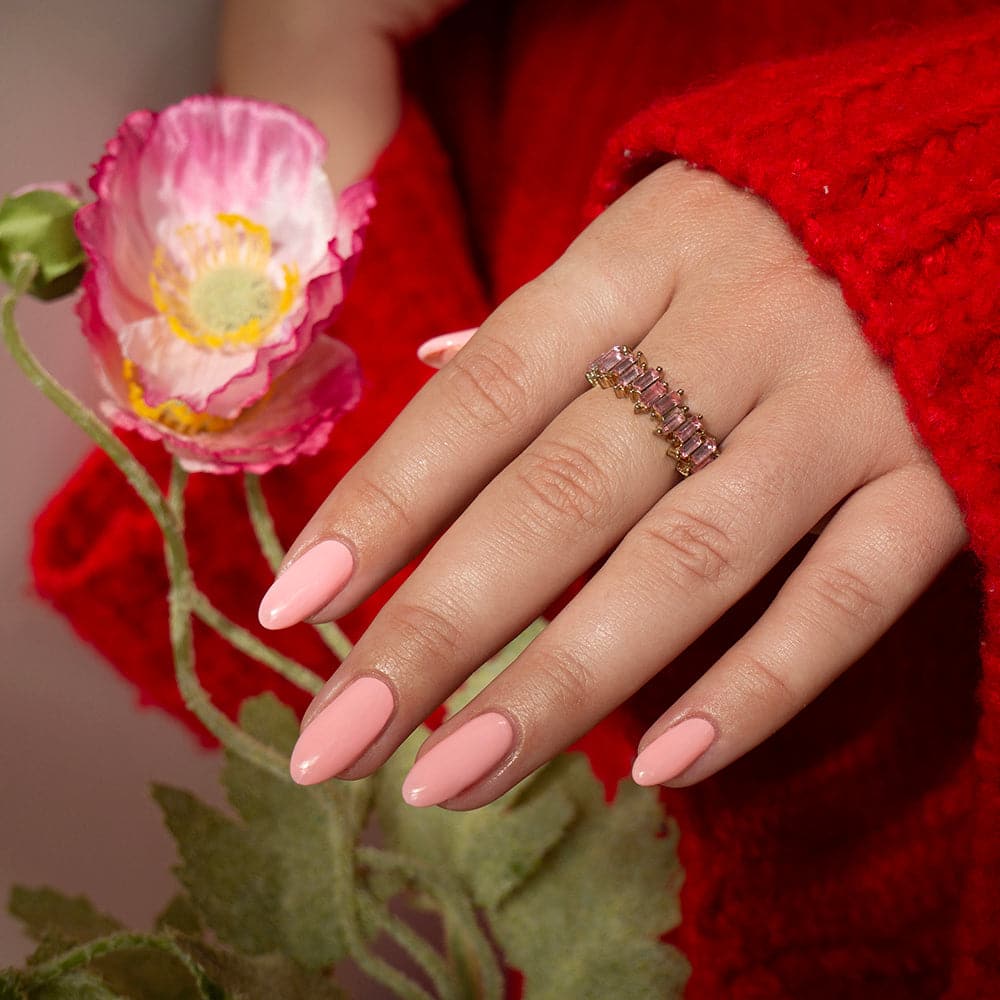 Gelous Strawberry Kisses gel nail polish  - photographed on a model in New Zealand