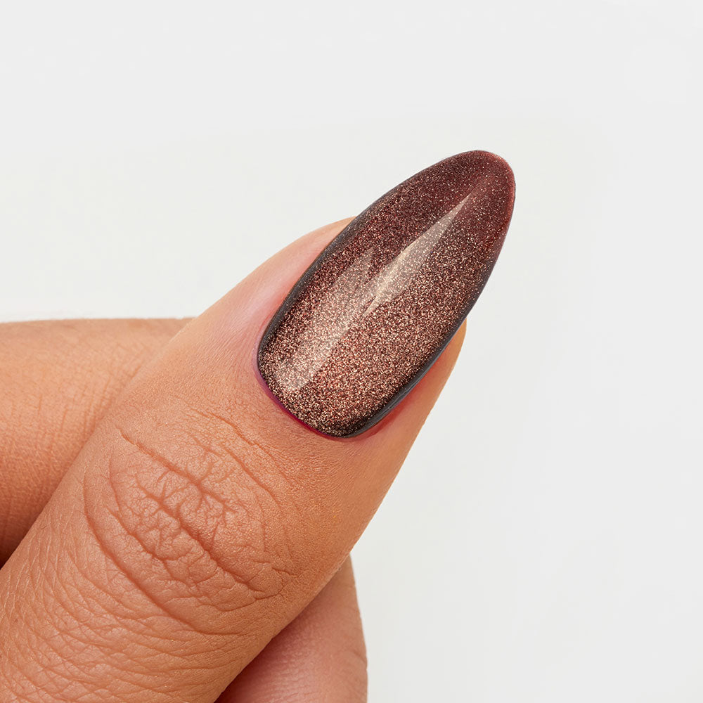 Gelous Velvet Mocha gel nail polish - photographed in New Zealand on model