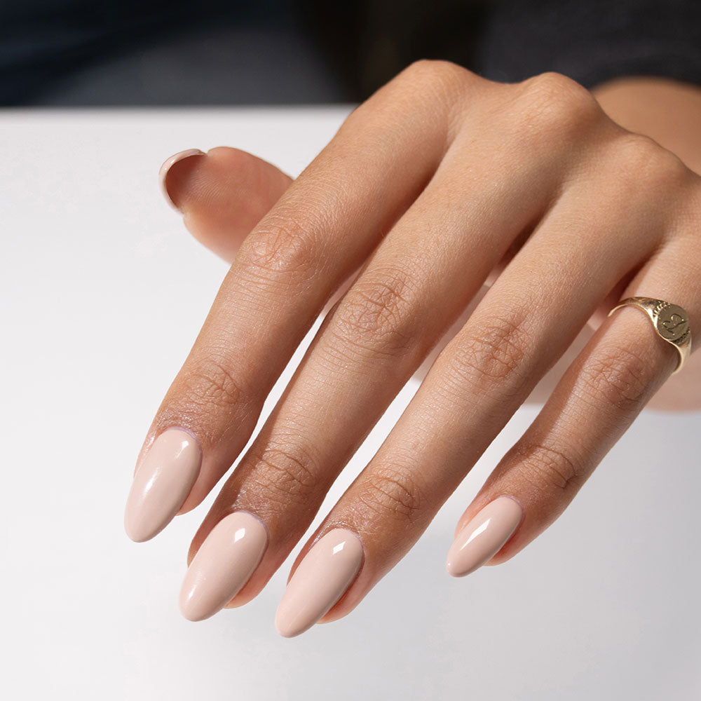 Gelous Vanilla Latte gel nail polish swatch - photographed in New Zealand