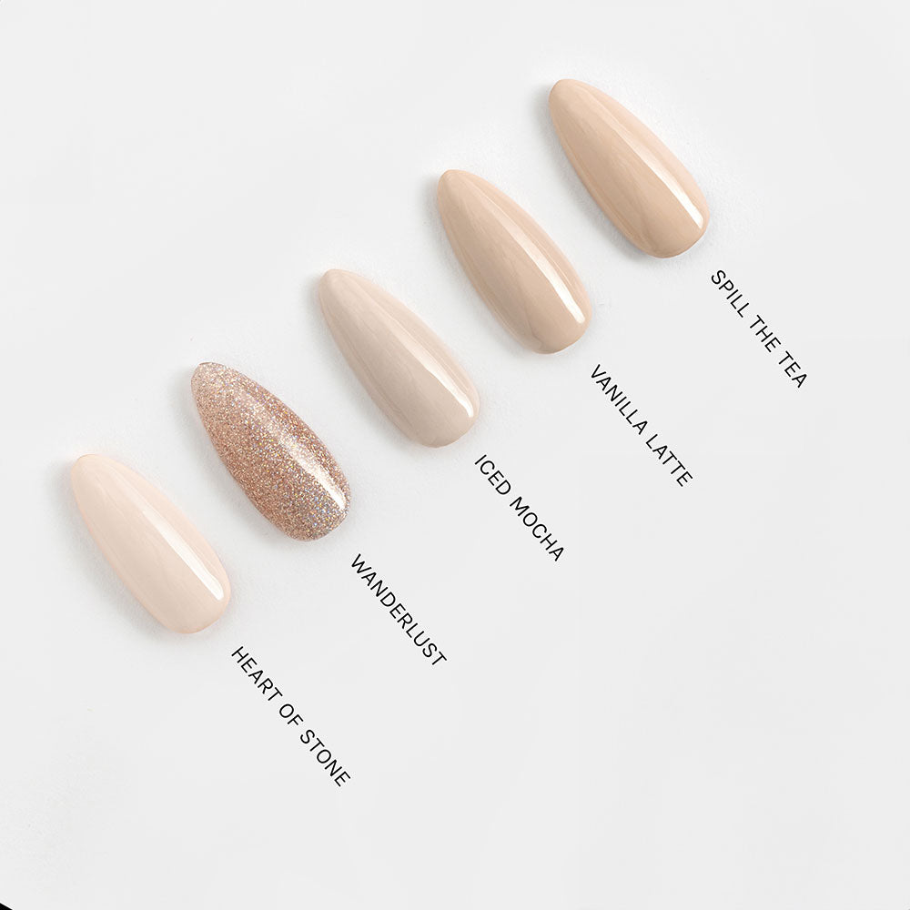 Gelous Vanilla Latte gel nail polish comparison - photographed in New Zealand