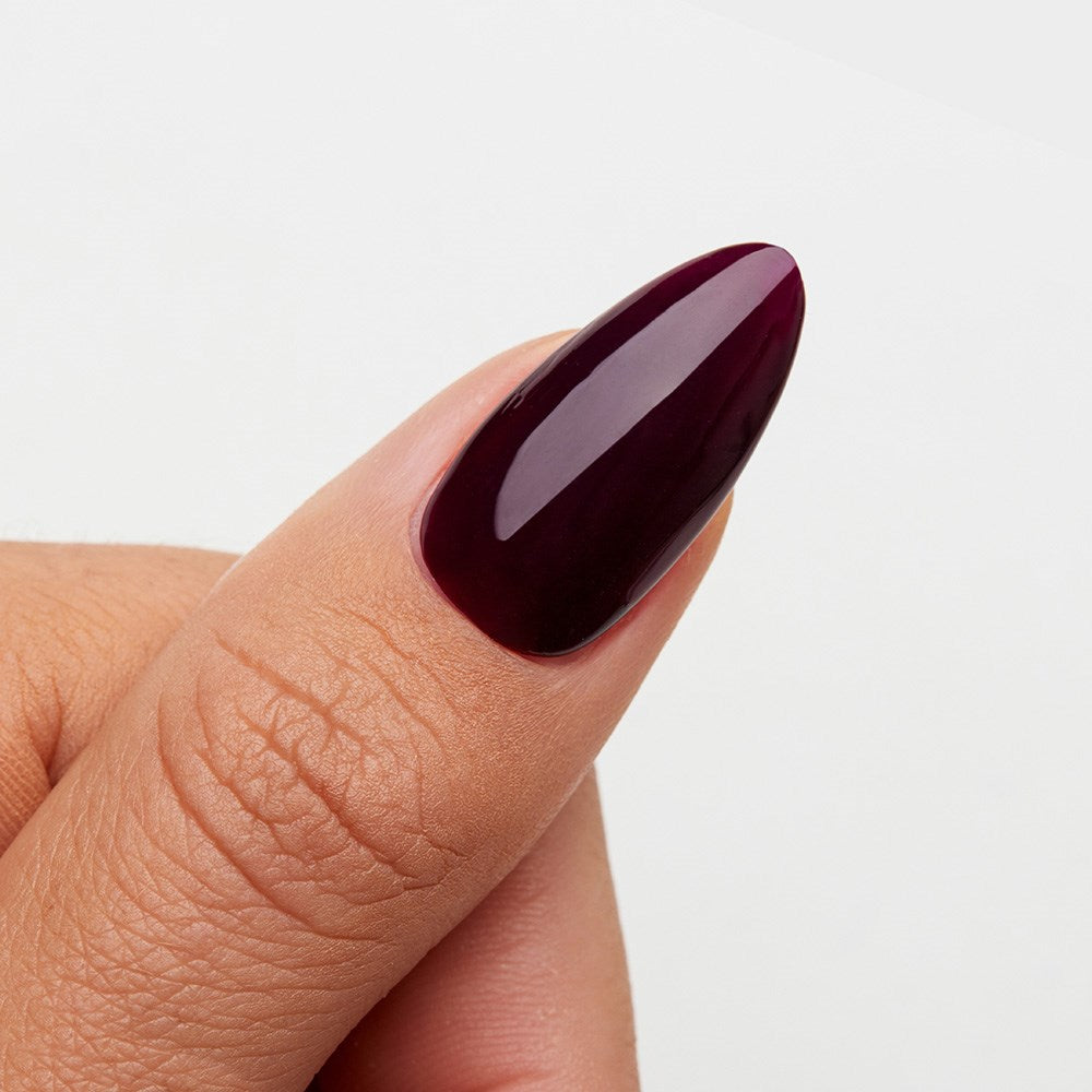 Gelous Vampy Purple HEMA & TPO Free gel nail polish swatch - photographed in New Zealand on model
