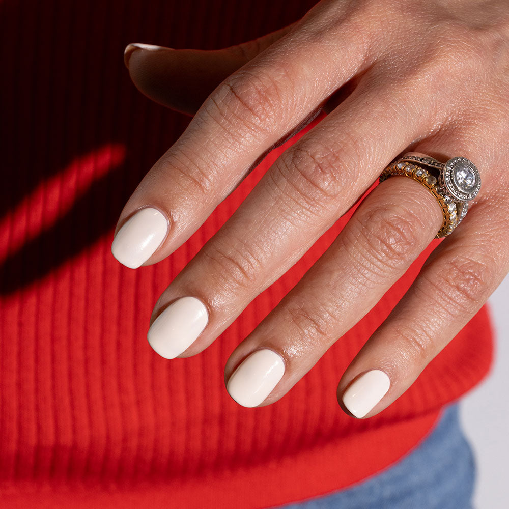 Gelous Walking on Eggshells gel nail polish swatch - photographed in New Zealand