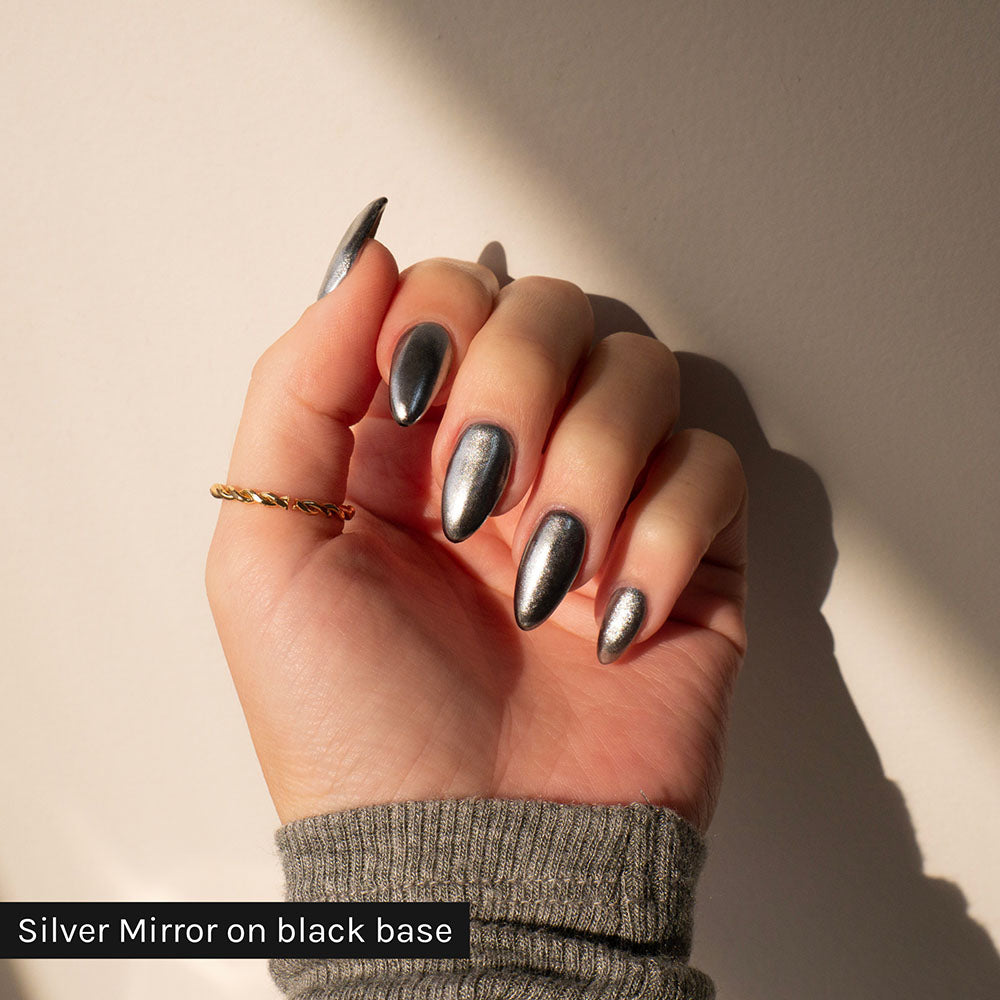 Black & Silver Mirrored Nail Magic