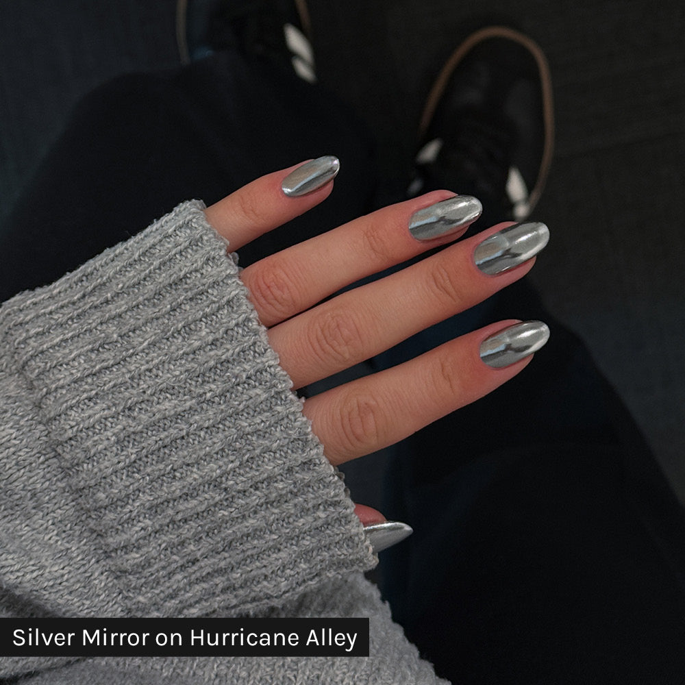 Gelous Silver Mirror Chrome Powder - photographed in New Zealand