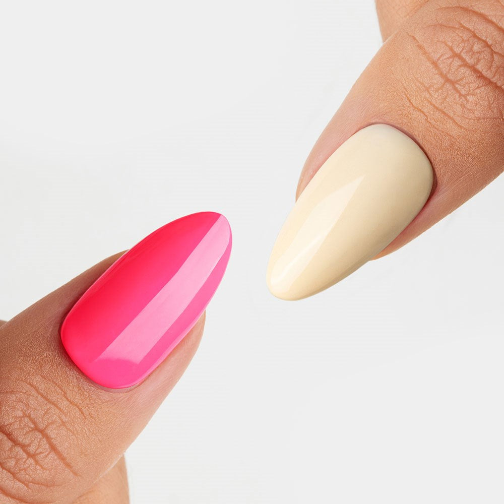 Gelous Neon Barbie and Buttercream gel nail polish Duo - photographed in New Zealand